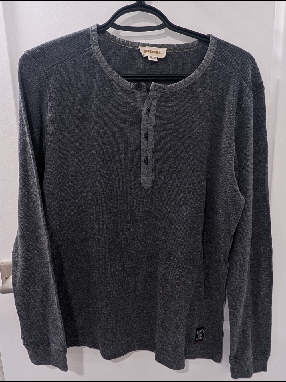 Diesel Charcoal Long-Sleeve Henley